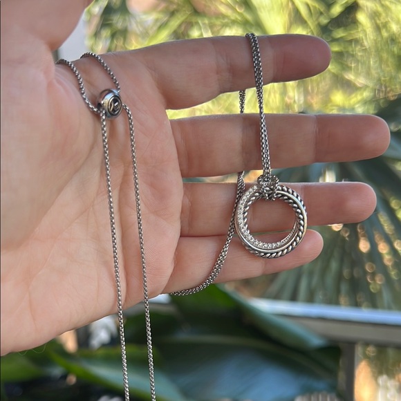 Elegant Silver Necklace, Adjustable, Sliding BOLO - Picture 1 of 9